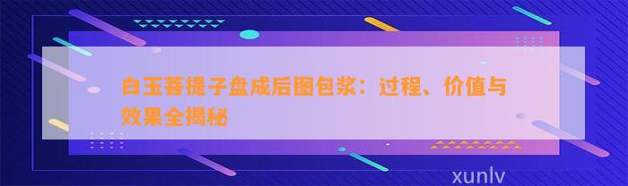 菩提子值錢不_什么菩提子最好收藏價(jià)值最高_(dá)菩提值不值錢