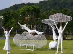 不銹鋼云朵雕塑創(chuàng)意戶外公園景觀裝飾品擺件